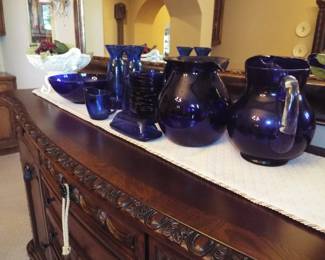 Colbalt blue glassware