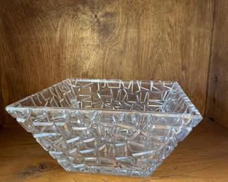 Tiffany & Co. Sierra Pattern Square Crystal Bowl