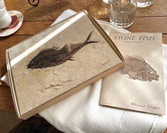 Wallace Ulrich Stone Fish Fossil Specimen & Pamphlet