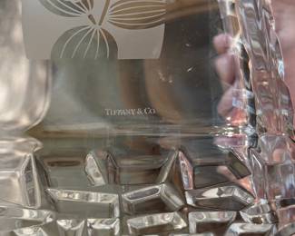 Tiffany & Co. Sierra Pattern Square Crystal Bowl