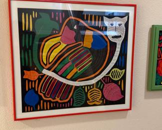 Framed Kuna Mola Textile