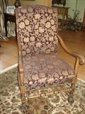 ONE OF A PAIR OF ANTIQUE OAK SIDE CHAIRS