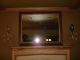 PAIR OF ANTIQUE SCONCES AND A MIRROR