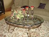 GLASS & BRASS COFFEE TABLE