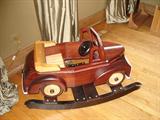 BETTER PICTURE OF CHILDS WOODEN CAR ROCKER 