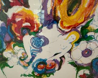 Ronald Julius Christensen Nude with Flowers Lithograph fourth image