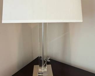 Pottery Barn Crystal Glass Column Tall Table Lamp