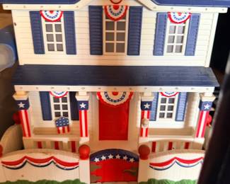 Large patriotic toy dollhouse