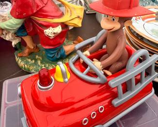 Red toy fire truck and figures