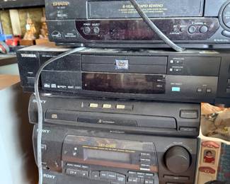 VCR, DVD, and stereo components