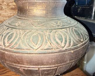 Large carved urn vase