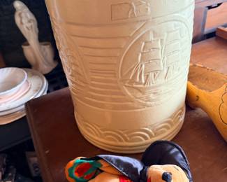 Tall cream ceramic vase