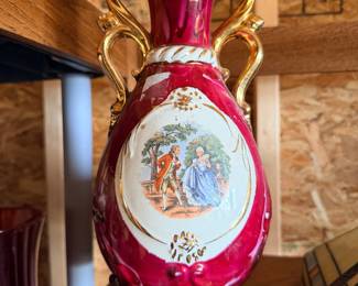Decorative red porcelain vase