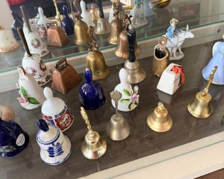 Bell collection and glass collectibles