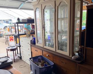 China hutch with glass doors and storage