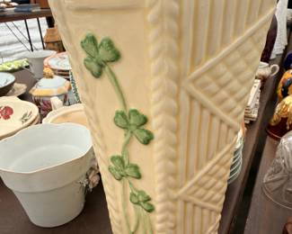 Belleek-style shamrock vase