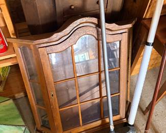 Wood and glass display cabinet doors