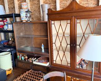Wood china cabinet and display hutch