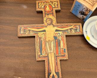 Painted religious crucifix wall cross