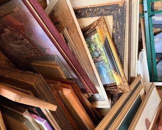 Framed artwork and decorative wall pieces