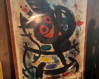 Vintage Joan Miró Pasadena Art Museum Exhibition Poster Framed Mid-Century Modern Art before 1970’