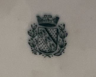 19th century Sarreguemines 2-handled Cake Plate (Green Shield Marking)