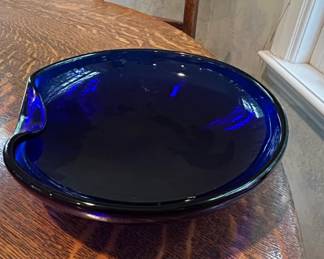 Elsa Peretti for Tiffany  Co. Thumbprint Bowl in Cobalt Blue Glass