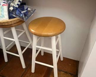 Winsome Wood Huxton inch Natural and White Counter Stools Set of 