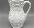 White Embossed Ceramic Pitcher