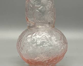 Pink depression glass tumble up