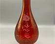 Cranberry Cut To Clear Vase