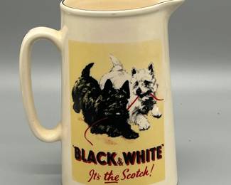 Black & white scotch whiskey pitcher
