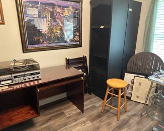 Vintage turntable and office furniture