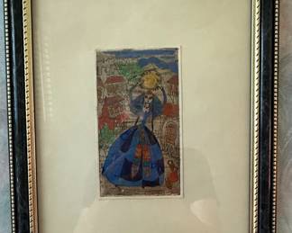 Figurative Etching with Hand-Coloring