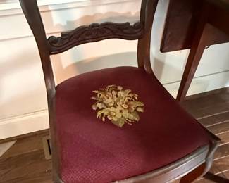 Victorian Style Balloon Back Needlepoint Side Chair