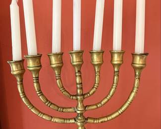 Brass Menorah Candelabra Pair