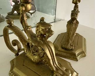 Gilt Bronze and Enamel Candelabra