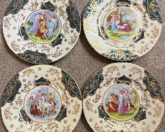 Victoria Austria Porcelain Dessert Plates with Classical Scenes
