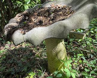 Concrete Scalloped Bird Bath
