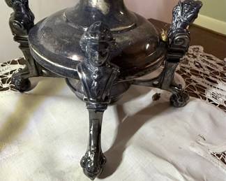 Victorian Style Silver-Plated Samovar with Figural Base