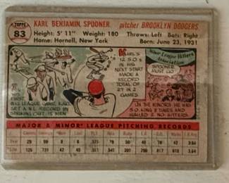 Karl Spooner Brooklyn Dodgers Baseball Card