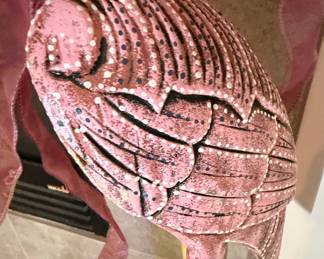 Hand-Painted Wood Flamingo Decor