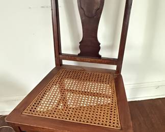 Chippendale Style Mahogany Cane Seat Side Chair