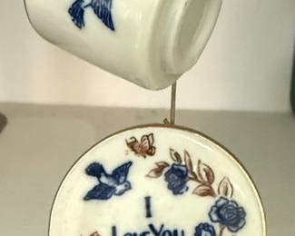 I Love You Mom Miniature Mug and Saucer Set with Stand