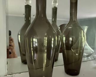 Smoky Glass Decanter Set