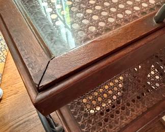 Vintage Cane and Glass Bar Cart