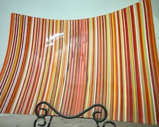 Striped Fused Glass Tray