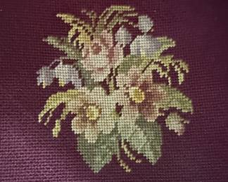 Victorian Style Balloon Back Needlepoint Side Chair