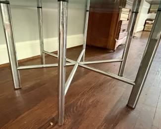 Mid-Century Modern Style Glass and Chrome Coffee Table