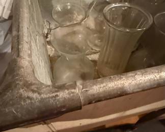 Vintage IDEAL Galvanized Double Wash Tub with Metal Stand